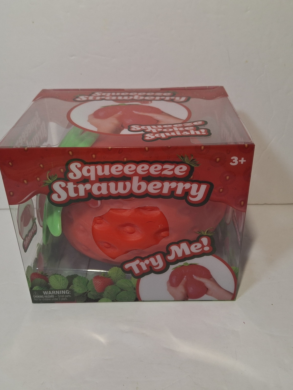 Sunny Days Squeeeeeze Strawberry Squishy Toy - Red- New In The Box